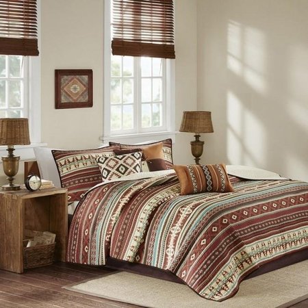 MADISON PARK Madison Park MP13-3153 Taos 6 Piece Coverlet Set; Full & Queen - Spice MP13-3153